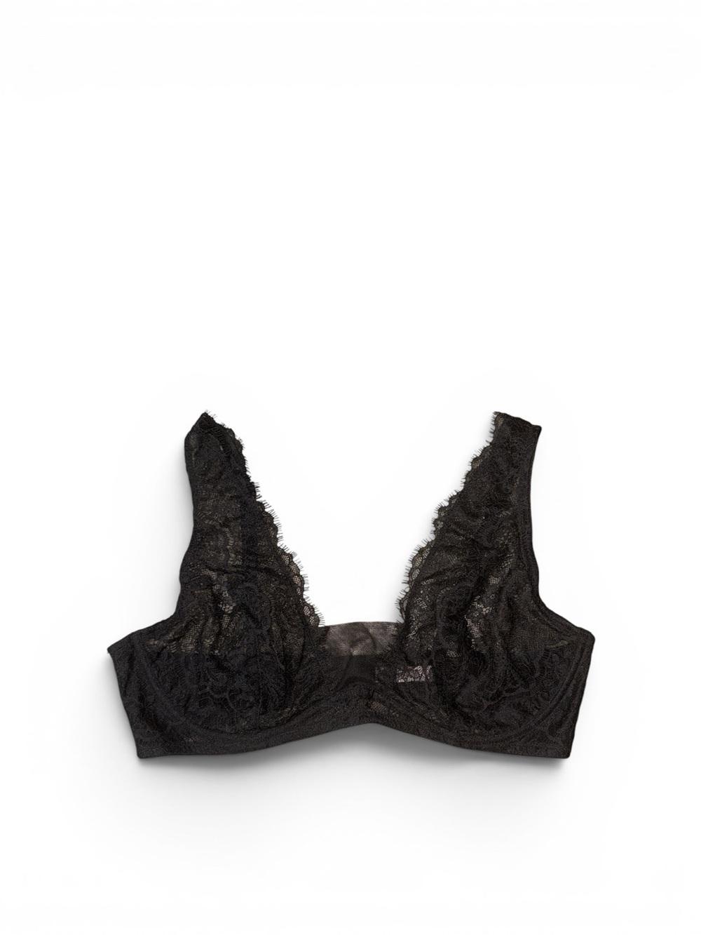 Victoria’s Secret 36 C Lace Plunge Bralette - Black Whimsy Goth